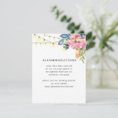 Party im Garten, Blume und Lichter bei Hochzeiten Begleitkarte (Stehend Vorderseite)