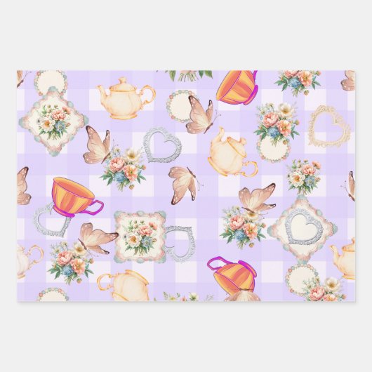 Party im Garten Geschenkpapier Set (Vorderseite)