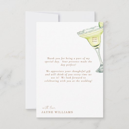 Party im Haus Margarita Botschaft II Vielen Dank Dankeskarte (Vorderseite)