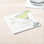 Party im Haus Margarita Weißes Brautparty Rechteckiger Pappuntersetzer (angewinkelt)