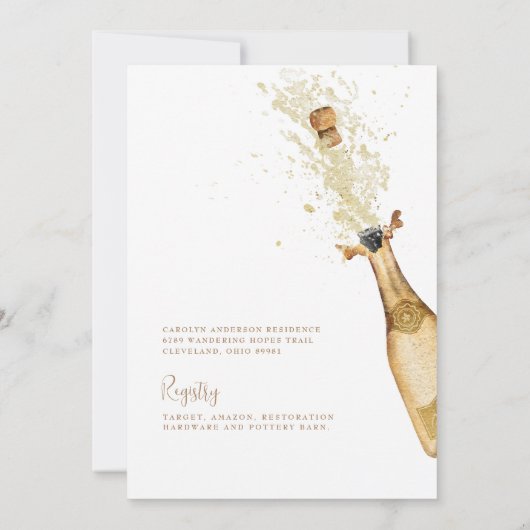 Party im House Champagne Tower 2 Brautparty Einladung (Rückseite)