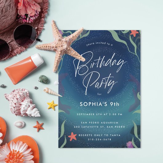 Party im Kindergeburtstag des Ozeans Einladung