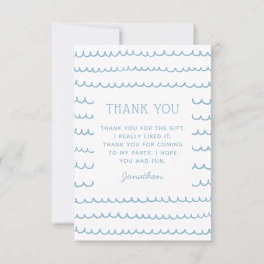 Party im Küstenmeer | Nautische Waves Kindergeburt Dankeskarte (Vorderseite)