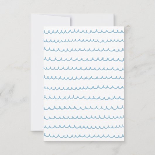 Party im Küstenmeer | Nautische Waves Kindergeburt Dankeskarte (Rückseite)