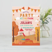 Party im Park Birthday Herbst Picnic Einladung (Stehend Vorderseite)