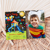 Party im Park Geburtstag Foto Einladung