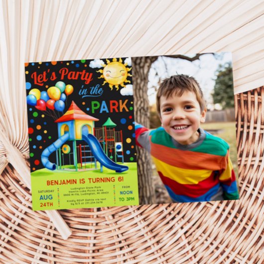 Party im Park Geburtstag Foto Einladung