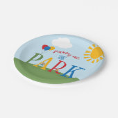 Party im Park Geburtstagstorte Pappteller (Schrägansicht)