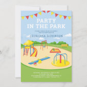 Party im Park Kindergeburtstag Einladung (Vorderseite)