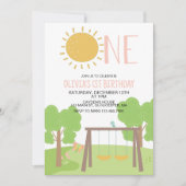 Party im Park Playground 1. Geburtstag Einladung (Vorderseite)