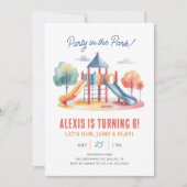 Party im Park Playground Geburtstag Einladung (Vorderseite)