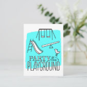 Party im Park Postcard Einladung - Aqua (Stehend Vorderseite)