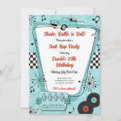 Party im Stil der 50er Jahre mit Sock-Hop-Tanz Einladung (Vorderseite)