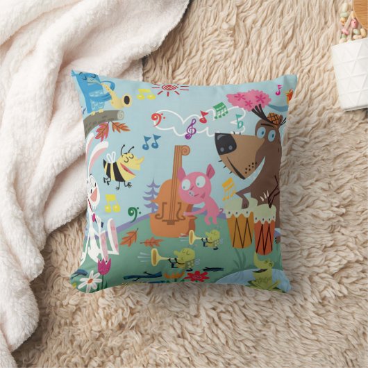 Party im walddekorativen Kissen (Decke)