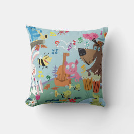 Party im walddekorativen Kissen