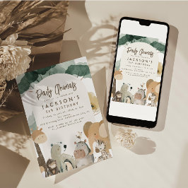 Party im Wasserfarbenbereich Geburtstagsparty Einladung