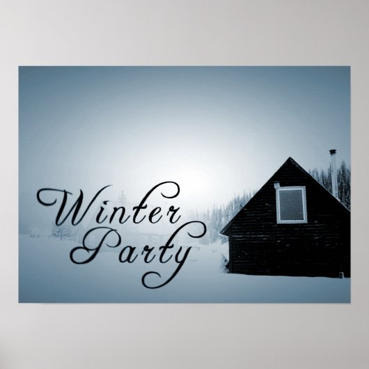 Party im Winter: in der Kabine schneien Poster (Vorne)