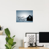 Party im Winter: in der Kabine schneien Poster (Heimbüro)