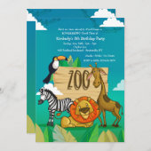 Party im Zoo Einladung (Vorne/Hinten)