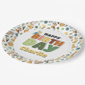 Party im Zoo Safari Animal Happy Birthday Pappteller (Schrägansicht)