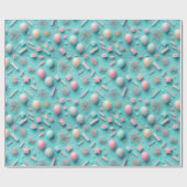 Party in Blau Geschenkpapier (Flach)