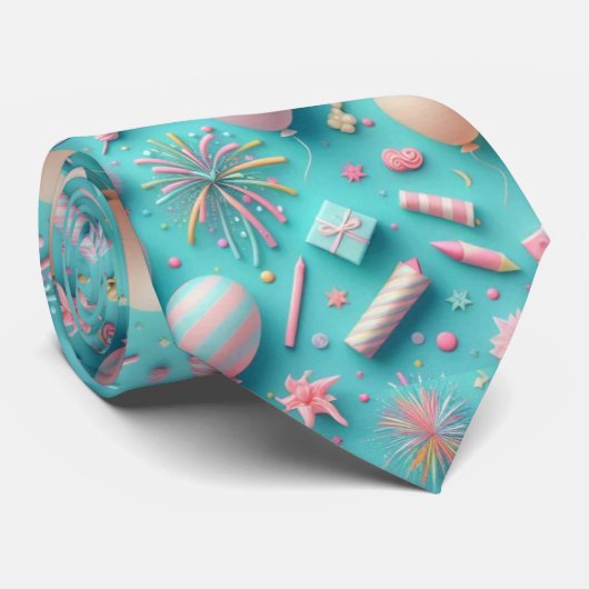 Party in Blau Krawatte (Gerollt)