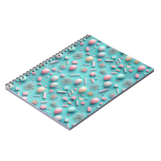 Party in Blau Notizblock (Linke Seite)