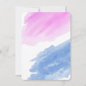 Party in blau oder rosa Wasserfarbe Einladung (Rückseite)