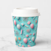 Party in Blau Pappbecher (Rückseite)