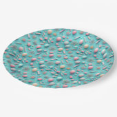 Party in Blau Pappteller (Schrägansicht)