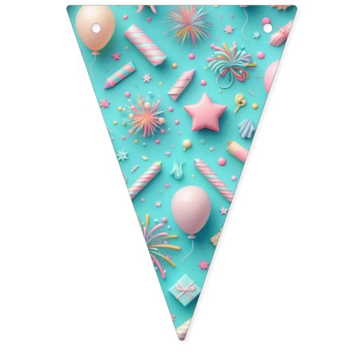 Party in Blau Wimpelkette (Erste Fahne)