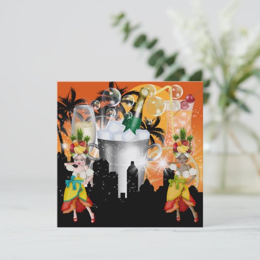 Party in den Art-hellen Lichtern - SRF Einladung (Stehend Vorderseite)