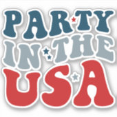 Party in den USA - 4. Juli Aufkleber (Vorderseite)