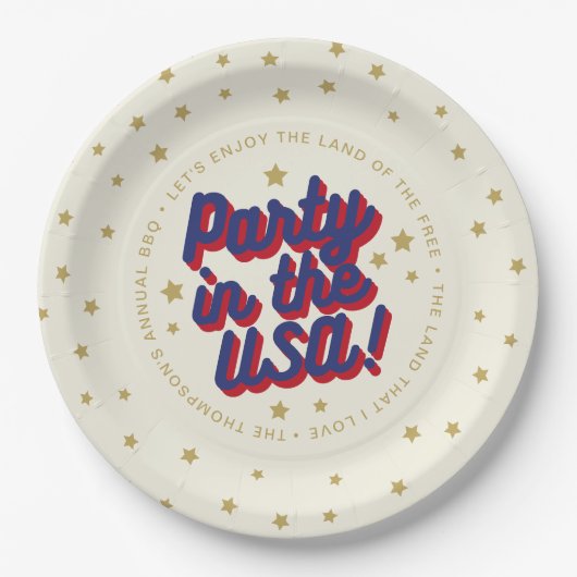 Party in den USA 4. Juli Dekorationen Pappteller (Vorderseite)