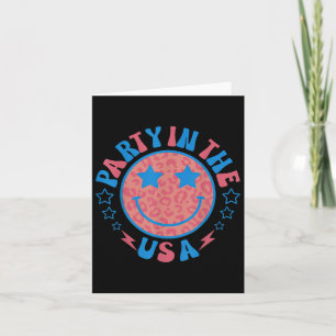 Party in den USA 4. Juli Preppy Lächeln 1 Karte