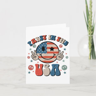 Party in den USA 4. Juli Preppy Lächeln Kinder Män Karte
