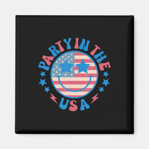 Party in den USA 4. Juli Preppy Lächeln Shirts Magnet