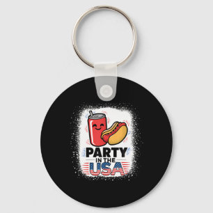 Party in den USA am 4. Juli als Soda und Hotdo Schlüsselanhänger