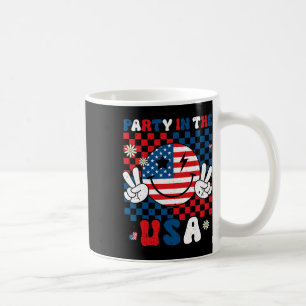 Party in den USA am 4. Juli Amerikanisches Flaggen Kaffeetasse