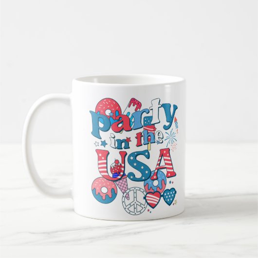 Party in den USA - amerikanischer Sommer 4. Juli Kaffeetasse (Links)