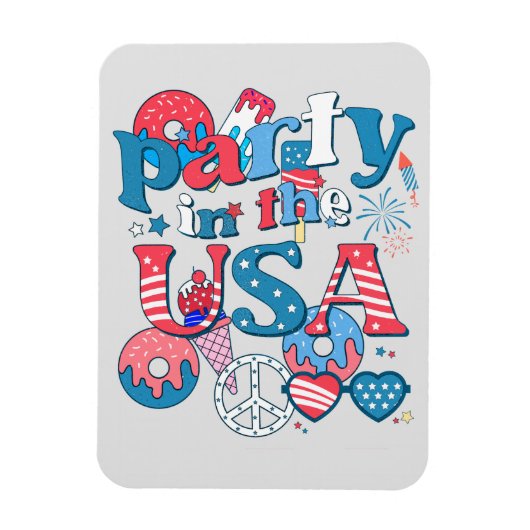 Party in den USA - amerikanischer Sommer 4. Juli Magnet (Vertikal)