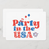 Party in den USA Einladung (Vorne/Hinten)