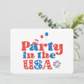 Party in den USA Einladung (Stehend Vorderseite)