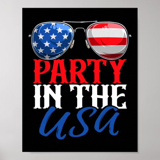 Party in den USA Funny 4. Juli American Flag S Poster (Vorne)