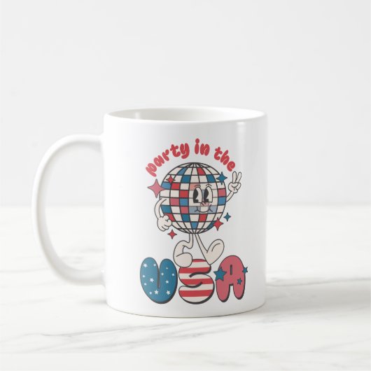 Party in den USA Kaffeetasse (Links)