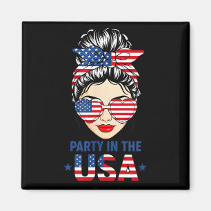 Party in den USA Mädchen amerikanische Flagge patr Magnet