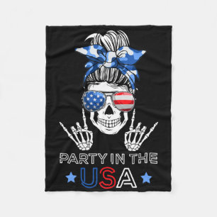 Party in den USA Messy Bun Skeleton Rock'n'Roll 4. Fleecedecke