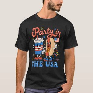 Party in den USA Niedlich Soda und Hotdog Patrioti T-Shirt