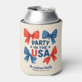 Party in den USA Patriotic 4. Juli Custom Dosenkühler (Kanne Vorderseite)