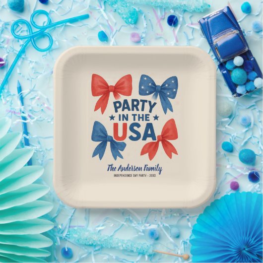 Party in den USA Patriotic 4. Juli Custom Pappteller (Party)